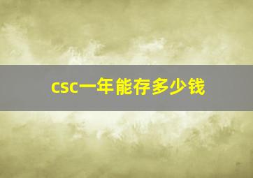 csc一年能存多少钱