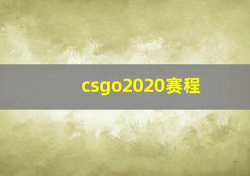 csgo2020赛程