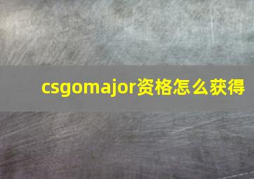 csgomajor资格怎么获得