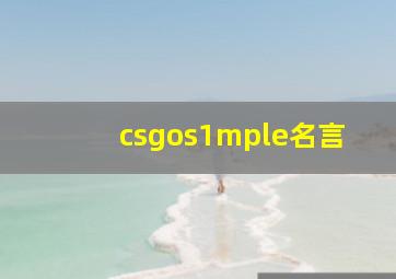 csgos1mple名言