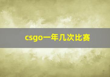 csgo一年几次比赛