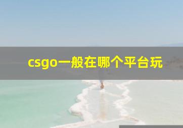 csgo一般在哪个平台玩