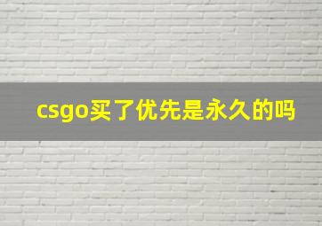 csgo买了优先是永久的吗