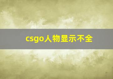 csgo人物显示不全