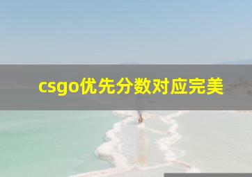 csgo优先分数对应完美