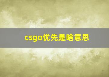 csgo优先是啥意思