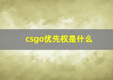 csgo优先权是什么