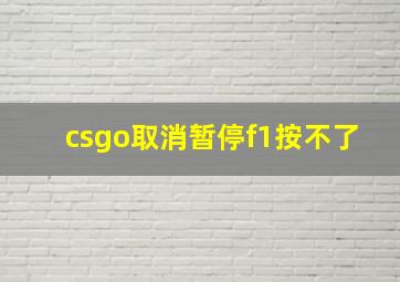 csgo取消暂停f1按不了