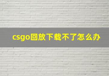 csgo回放下载不了怎么办