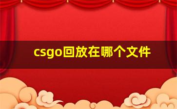 csgo回放在哪个文件