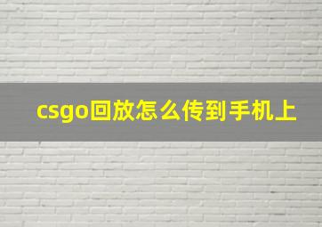 csgo回放怎么传到手机上