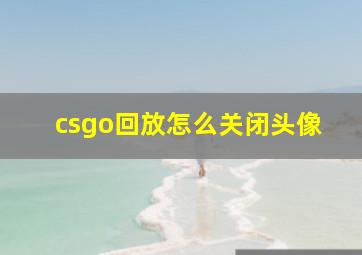 csgo回放怎么关闭头像