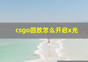 csgo回放怎么开启x光