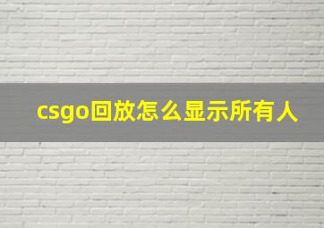 csgo回放怎么显示所有人