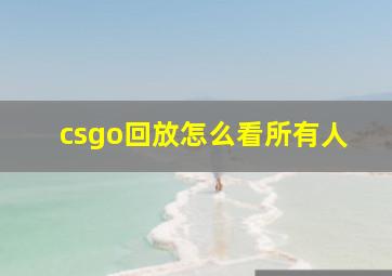 csgo回放怎么看所有人