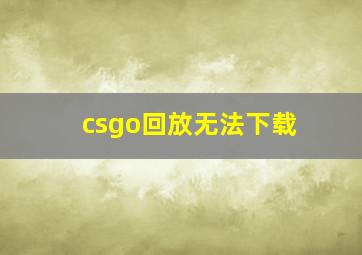 csgo回放无法下载