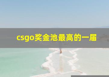 csgo奖金池最高的一届