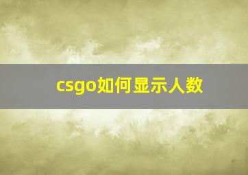 csgo如何显示人数