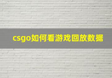 csgo如何看游戏回放数据