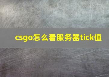 csgo怎么看服务器tick值