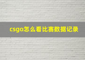 csgo怎么看比赛数据记录