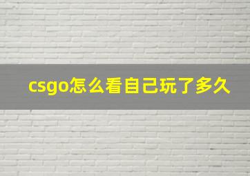 csgo怎么看自己玩了多久