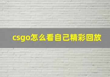 csgo怎么看自己精彩回放