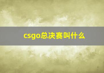 csgo总决赛叫什么