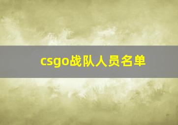 csgo战队人员名单