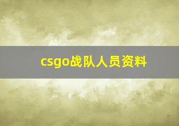 csgo战队人员资料