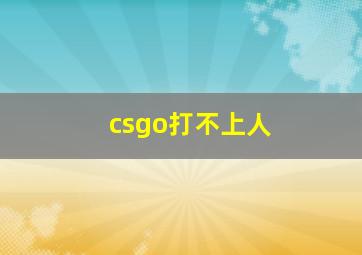 csgo打不上人