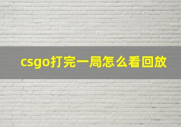 csgo打完一局怎么看回放