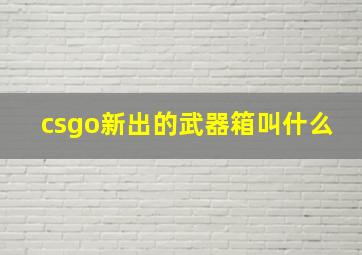 csgo新出的武器箱叫什么