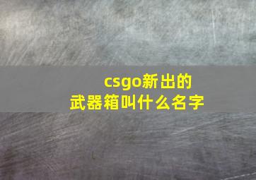 csgo新出的武器箱叫什么名字