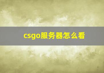 csgo服务器怎么看