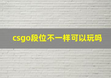 csgo段位不一样可以玩吗