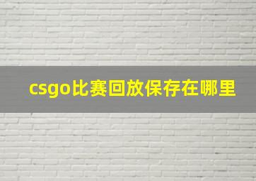 csgo比赛回放保存在哪里