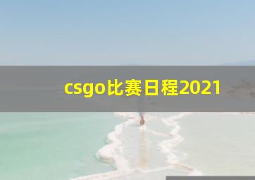 csgo比赛日程2021