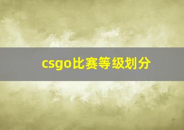 csgo比赛等级划分