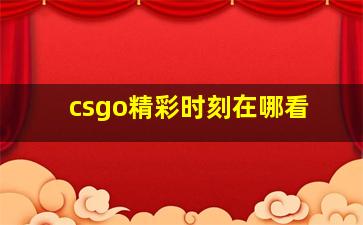 csgo精彩时刻在哪看