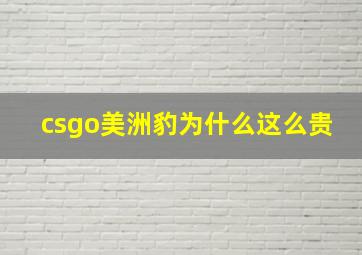 csgo美洲豹为什么这么贵