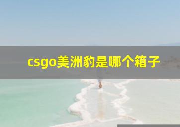 csgo美洲豹是哪个箱子