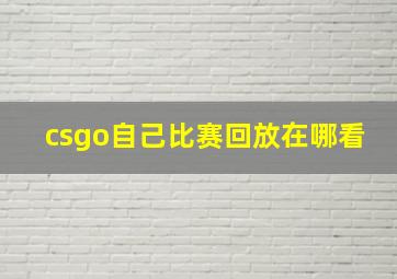 csgo自己比赛回放在哪看