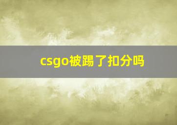 csgo被踢了扣分吗