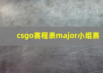 csgo赛程表major小组赛