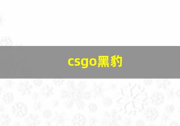 csgo黑豹