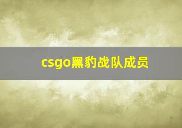 csgo黑豹战队成员