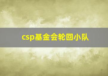 csp基金会轮回小队