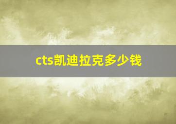 cts凯迪拉克多少钱