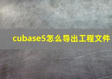 cubase5怎么导出工程文件